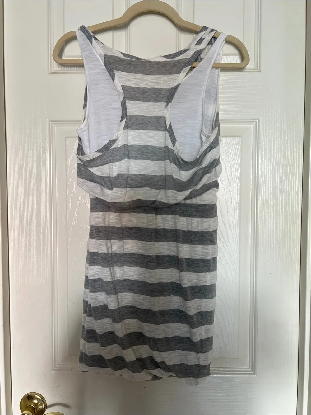 BCBGeneration Gray & White Striped Sleeveless Tank - Picture 3 of 3